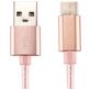Mobigear Nylon USB-A naar USB-C Kabel 3 Meter - Roségoud