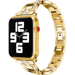 Mobigear Prague Stalen Apple Watch Bandje Vouwsluiting - 49/46/45/44 mm - Goud