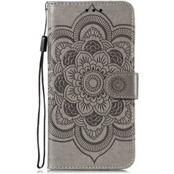 Mobigear Mandala Motorola Moto E6s (2020) Hoesje Bookcase Portemonnee - Grijs