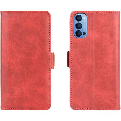 Mobigear Slim Magnet OPPO Reno 4 Hoesje Bookcase Portemonnee - Rood