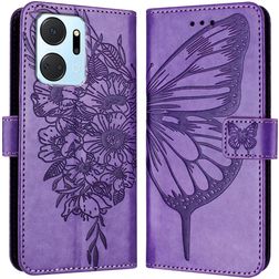 Mobigear Butterfly HONOR X7A Hoesje Bookcase Portemonnee - Paars