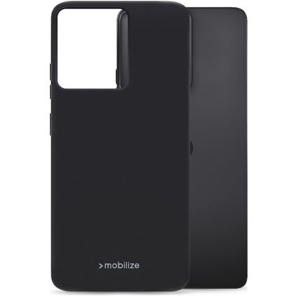 Mobilize Rubber Gelly Motorola Moto G75 Hoesje Flexibel TPU Backcover - Zwart