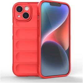 Mobigear Bumpy iPhone 15 Hoesje Flexibel TPU Backcover - Rood
