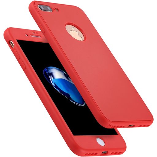 Mobigear FlexGuard iPhone 8 Plus Hoesje Flexibel TPU Backcover - Rood