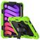 Mobigear SureGrip Xtreme iPad Mini 7 (2024) Hoes Hard Kunststof,Siliconen Backcover + Stylus Houder + Schouderband + Standaard - Zwart / Groen