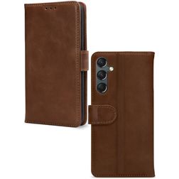 Mobilize Wallet Samsung Galaxy A24 Hoesje Echt Leer Bookcase Portemonnee - Bruin