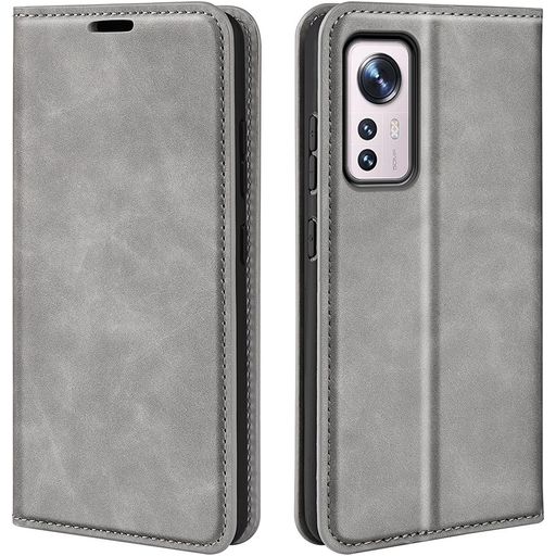 Mobigear Retro Slim Xiaomi 12 Pro Hoesje Bookcase Portemonnee - Grijs