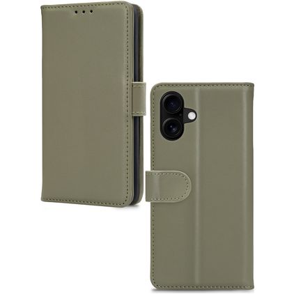 Mobilize Premium Gelly iPhone 16 Plus Hoesje Bookcase Portemonnee - Groen