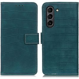 Mobigear Croco Samsung Galaxy S21 FE Hoesje Bookcase Portemonnee - Groen