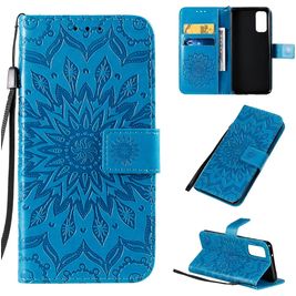 Mobigear Sunflower Samsung Galaxy S20 Hoesje Bookcase Portemonnee - Blauw