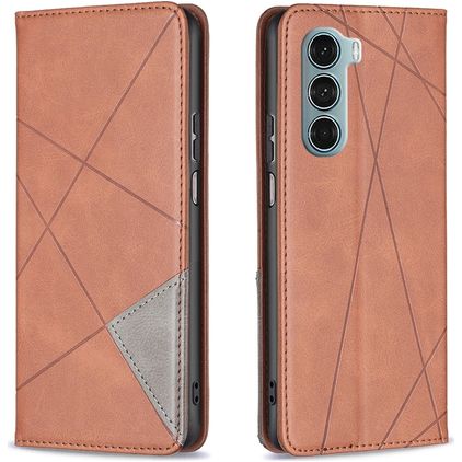 Mobigear Rhombus Slim Motorola Moto G200 5G Hoesje Bookcase - Bruin