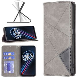 Mobigear Rhombus Slim Realme 9 Pro Plus Hoesje Bookcase - Grijs