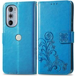 Mobigear Clover Motorola Edge 30 Pro Hoesje Bookcase Portemonnee - Blauw