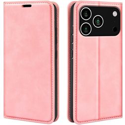 Mobigear Retro Slim iPhone 17 Pro Hoesje Bookcase Portemonnee - Roze