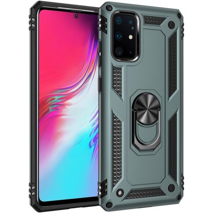 Mobigear Armor Ring Samsung Galaxy S20 Ultra Hoesje Hardcase Backcover Shockproof met Ringhouder - Groen