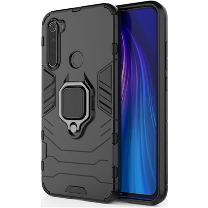 Mobigear Armor Ring Xiaomi Redmi Note 8 Hoesje Hardcase Backcover Shockproof met Ringhouder - Zwart