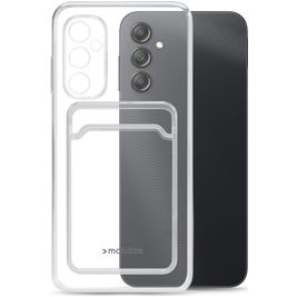 Mobilize Gelly Card Doorzichtig Samsung Galaxy A14 Hoesje Flexibel TPU Backcover met Pasjeshouder - Transparant