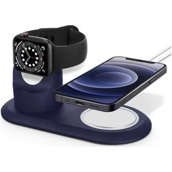 Mobigear Wireless Charge Station Watch Standaard,MagSafe Standaard - iPhone/ Watch - Blauw