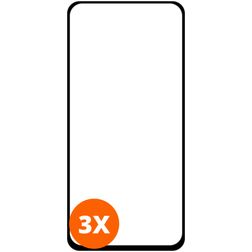 Mobigear Premium Motorola One Hyper Glazen Screenprotector - Case Friendly - Zwart (3-Pack)