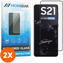 Mobigear Premium Samsung Galaxy S21 Glazen Screenprotector - Case Friendly - Zwart (2-Pack)