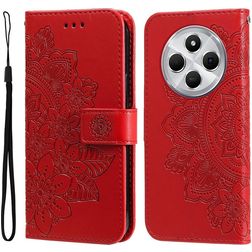 Mobigear Flowers Xiaomi Redmi 14C Hoesje Bookcase Portemonnee - Rood
