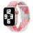 Mobigear Braided Nylon Apple Watch Bandje Klemsluiting - 49/46/45/44 mm - Wit / Roze