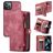 Caseme 008 iPhone 13 Mini Hoesje Uitneembare 2in1 Bookcase Portemonnee - Rood