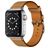 Mobigear Torino Leren Apple Watch Bandje Gespsluiting - 42/41/40/38 mm - Bruin