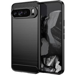 Mobigear Brushed Slim Google Pixel 9 Pro XL Hoesje Flexibel TPU Backcover - Zwart