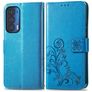 Mobigear Clover Motorola Edge (2021) Hoesje Bookcase Portemonnee - Blauw