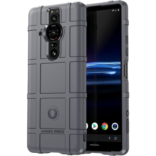Mobigear Rugged Shield Sony Xperia Pro-I Hoesje Flexibel TPU Backcover Shockproof - Grijs
