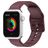 Mobigear Dashed Siliconen Apple Watch Bandje Gespsluiting - 42/41/40/38 mm - Bordeaux Rood
