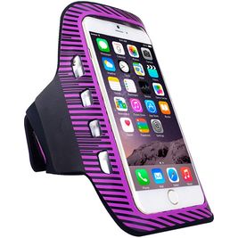 Mobigear LED Telefoonhouder Hardlopen iPhone 6 Plus Sport Hoesje Neopreen Sportarmband - Paars