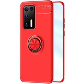 Mobigear Armor Ring Huawei P40 Hoesje Flexibel TPU Backcover Shockproof met Ringhouder - Rood