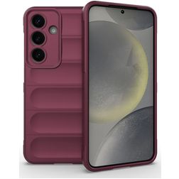 Mobigear Bumpy Samsung Galaxy S25 Hoesje Flexibel TPU Backcover - Rood