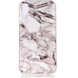Mobigear Marble iPhone XS Max Hoesje Flexibel TPU Backcover - Wit