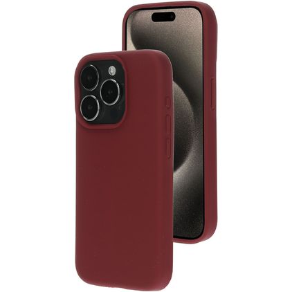 Mobiparts iPhone 15 Pro Siliconen Hoesje Backcover - Plum Red