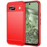 Mobigear Brushed Slim Google Pixel 8a Hoesje Flexibel TPU Backcover - Rood