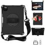 Mobigear SureGrip Hexa iPad Pro 11 Inch (2022) Hoes Hard Kunststof,Siliconen Backcover + Stylus Houder + Schouderband + Standaard - Zwart