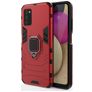 Mobigear Armor Ring Samsung Galaxy A03s Hoesje Hardcase Backcover Shockproof met Ringhouder - Rood
