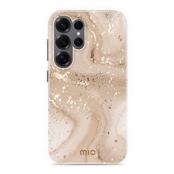 MIO Samsung Galaxy S25 Ultra MagSafe Hoesje Hardcase Backcover - Gold Marble