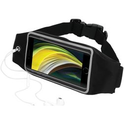 Mobiparts Comfort Fit Belt Telefoonhouder Hardlopen iPhone SE (2022) Sport Hoesje Neopreen Heuptas - Zwart