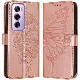 Mobigear Butterfly OPPO Reno 12 Pro Hoesje Bookcase Portemonnee - Roségoud