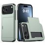 Mobigear Card iPhone 18 Pro Hoesje Hardcase Backcover Shockproof met Pasjeshouder - Dark Green