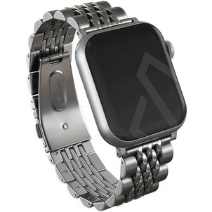 Burga Chic Royal Stalen Apple Watch Bandje Vouwsluiting - 42/41/40/38 mm - Zilver