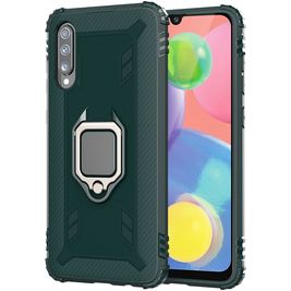 Mobigear Armor Ring Wiko View 4 Lite Hoesje Hardcase Backcover Shockproof met Ringhouder - Groen