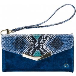 Mobilize Gelly Velvet iPhone X Hoesje Uitneembare 2in1 Clutch - Royal Blue Snake