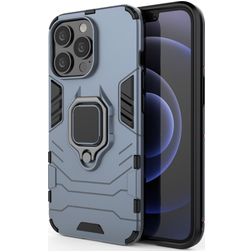 Mobigear Armor Ring iPhone 13 Pro Hoesje Hardcase Backcover Shockproof met Ringhouder - Blauw