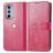 Mobigear Clover Motorola Edge 30 Pro Hoesje Bookcase Portemonnee - Magenta
