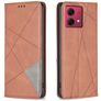 Mobigear Rhombus Slim Motorola Moto G84 Hoesje Bookcase - Bruin